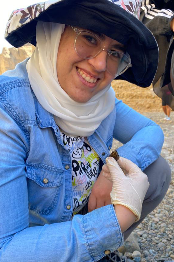 Areej Jaradat with an Arabian Toad